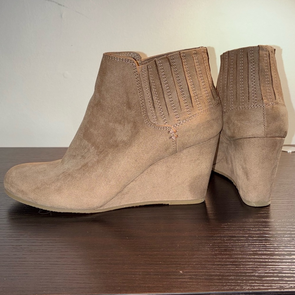 Target Tan Suede Wedge Booties
